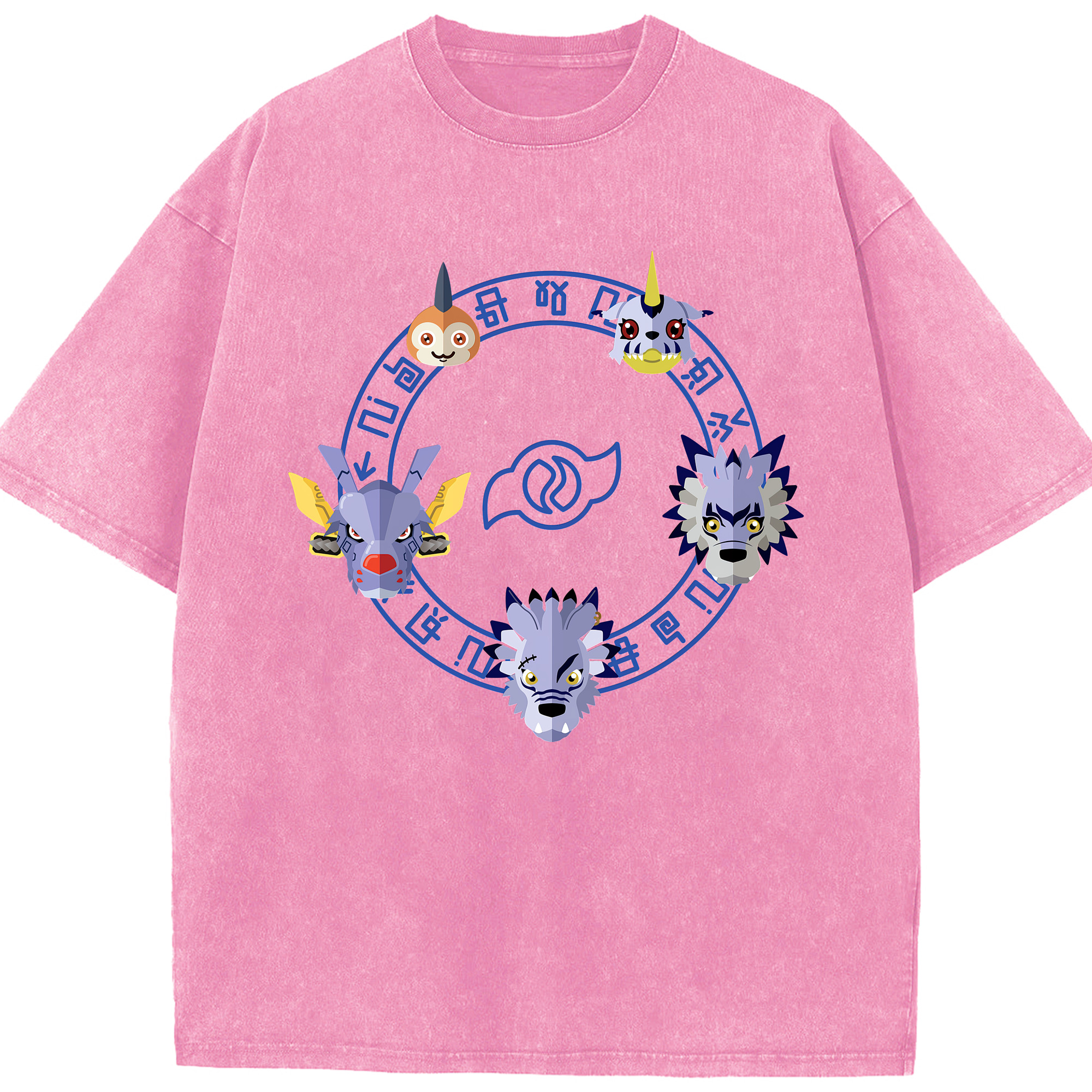 （画像用） Digimon デジタルモンスター/デジモン 綿100% ヴィンテージ風 半袖Tシャツ（フロントプリント）